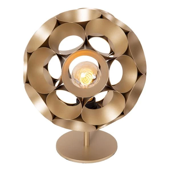 Lucide HANNELORE - Lampe de table - Ø 25 cm - 1xE27 - Or Mat / Laiton - détail 1